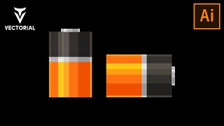 Flat design Battery tutorial in Adobe Illustrator