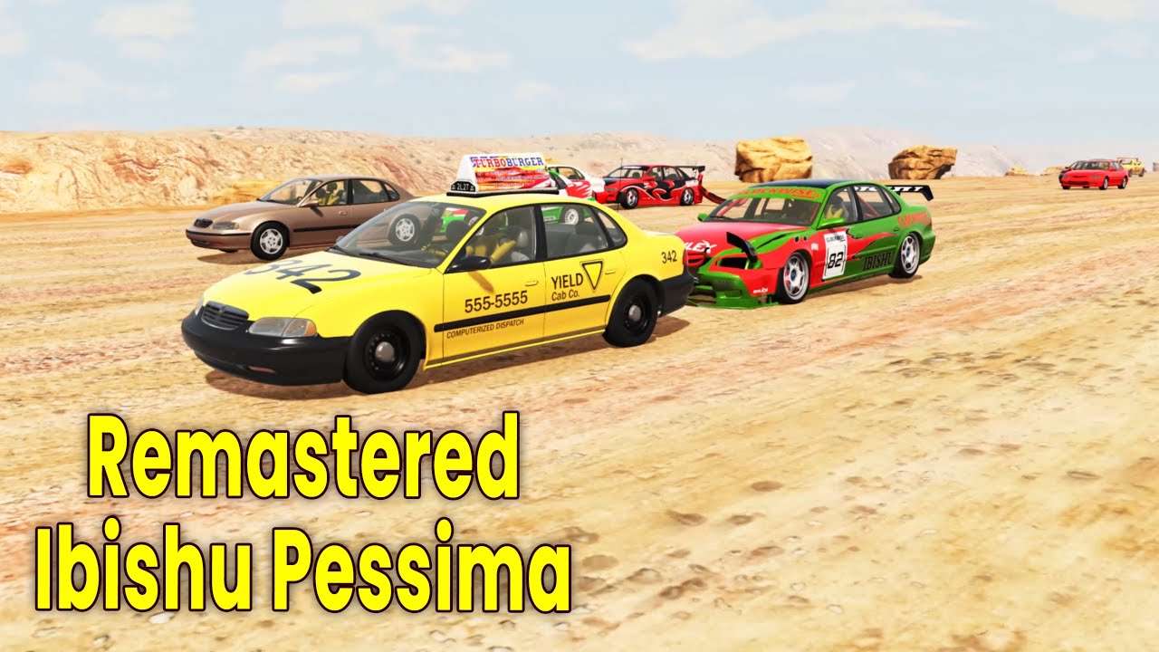 BeamNG Drive - Racing & Crashing The Ibishu Pessima Remaster On The Long Bumpy Desert Road