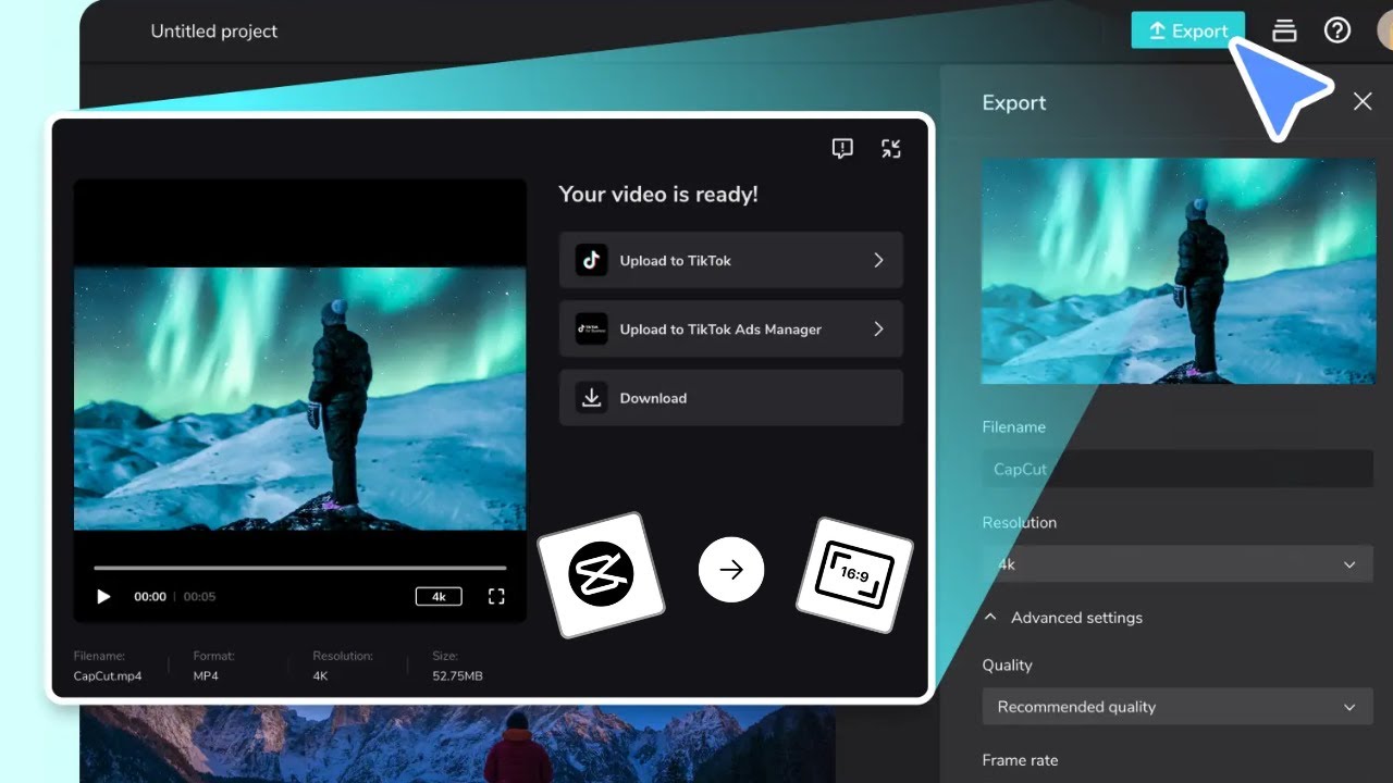 Как изменить разрешение в CapCut | Как изменить разрешение видео как профессионал | Учебное пособ...