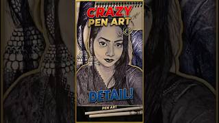 Mind - Blowing Ballpoint Pen Potrait Art #shorts #penpotraitart #growth