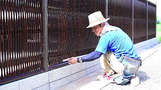 I will create a garden of a Japanese samurai residence.[Bamboo fence making]