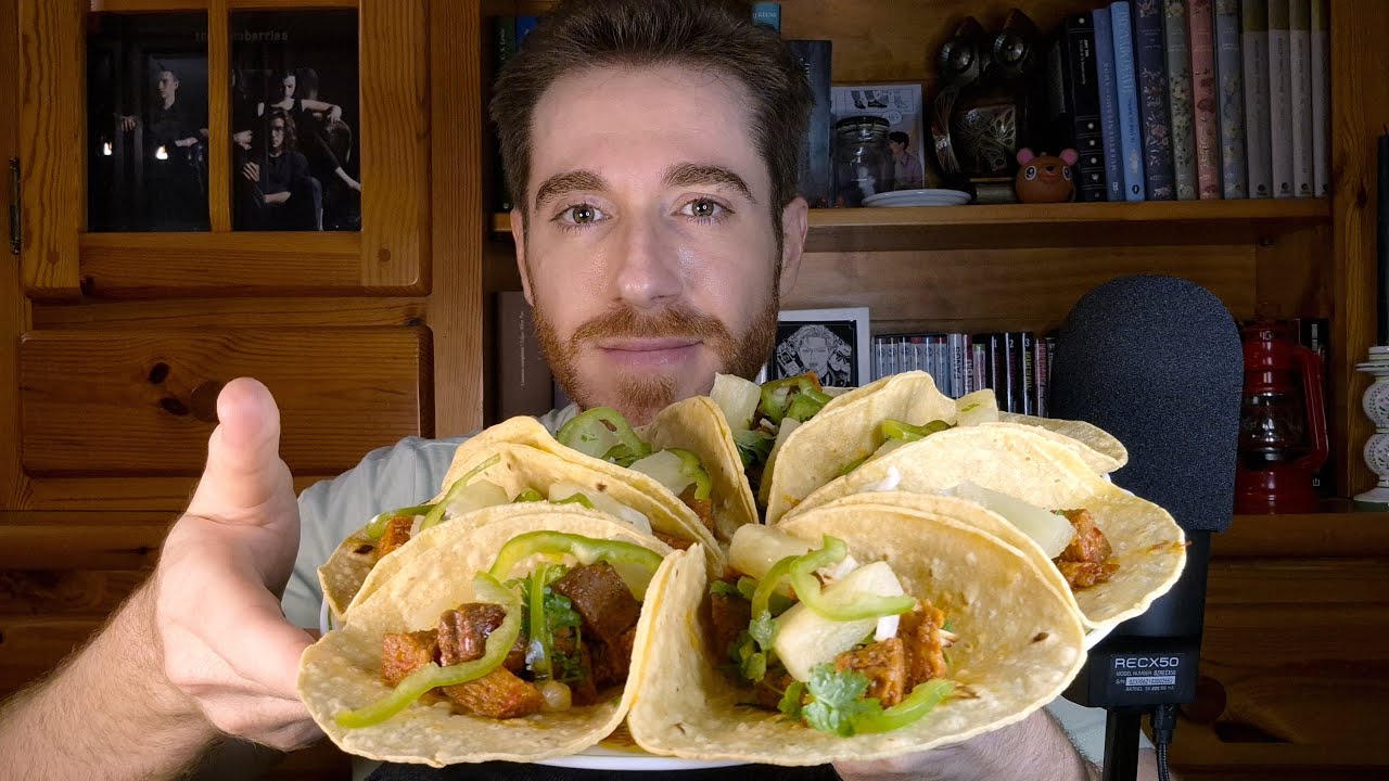 [ASMR] 🌮 Tacos al pastor 🇲🇽 | Receta exprés | Susurros, cooking and eating sounds