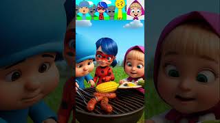 Pocoyo X Ladybug X Emoji X Masha Are Cooking The Food