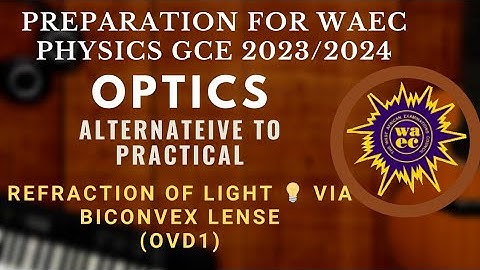 WAEC GCE 2023/2024 PHYSICS OPTICS ALTERNATIVE TO PRACTICAL  (PREPARATION class)| A1 assured.