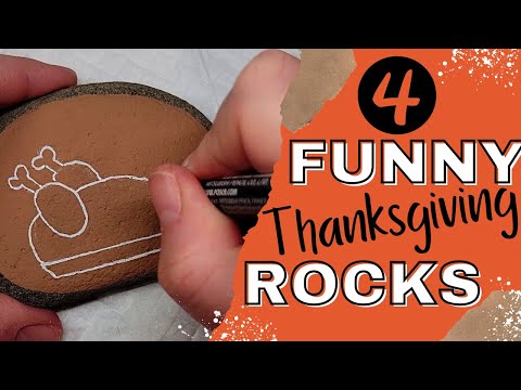 Video: 4 FUNNY Thanksgiving Rock Painting Ideas