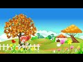 Cartoon autumn grassland house background  cartoon kids