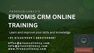 ePROMIS CRM training | ePROMIS CRM Online training with real-time trainer