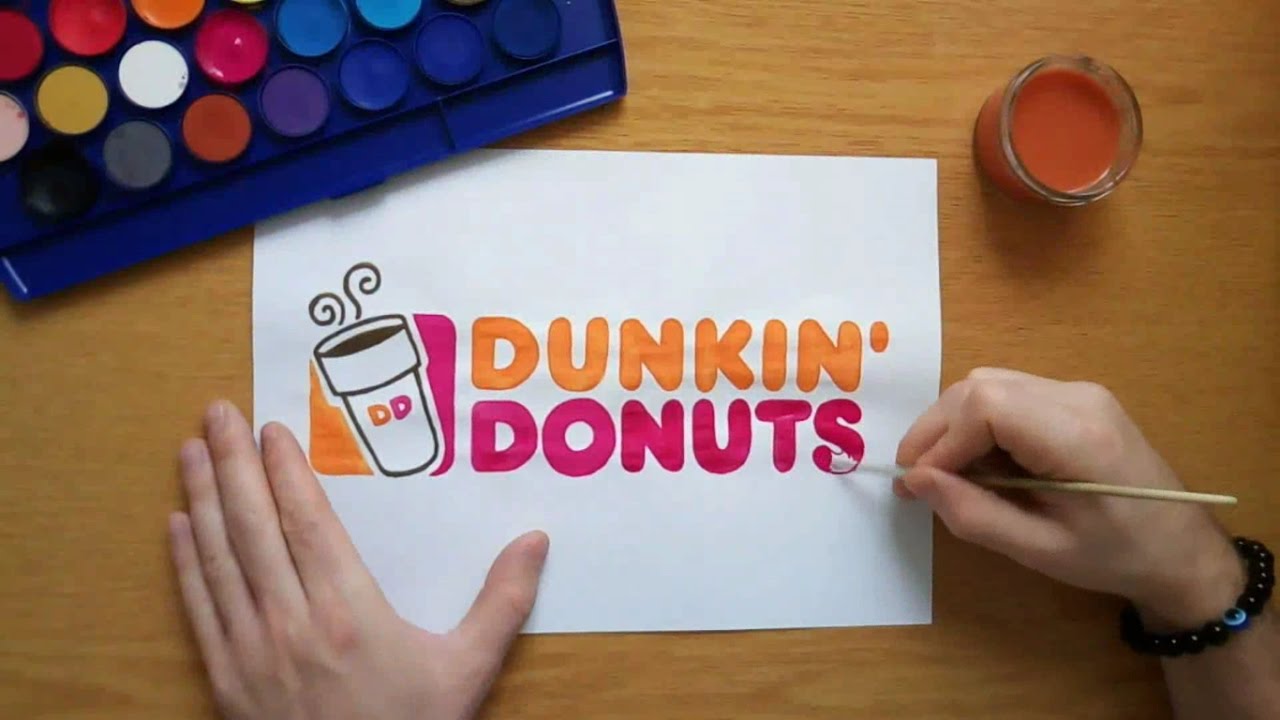 How to draw the Dunkin Donuts logo (Logo drawing) - YouTube