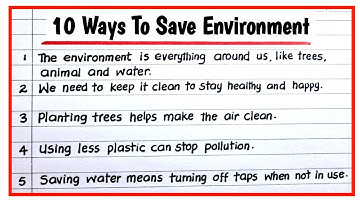 10 Ways To Save Environment || Save Environment 10 Lines
