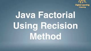 74 Java Factorial Using Recursion Method | Online Training Download app from below link