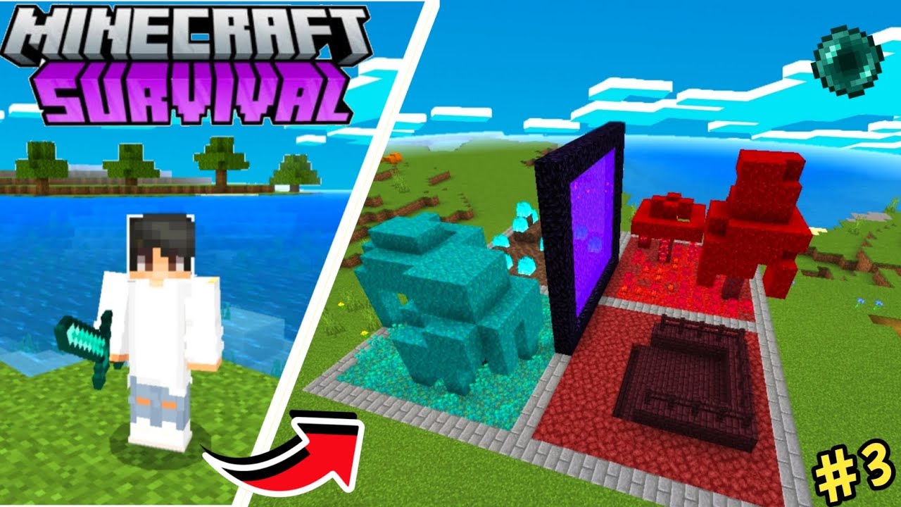 I BUILT NETHER PORTAL WITH 4 BIOME 😱 IN MINECRAFT DUO SURVIVAL SERIES ...