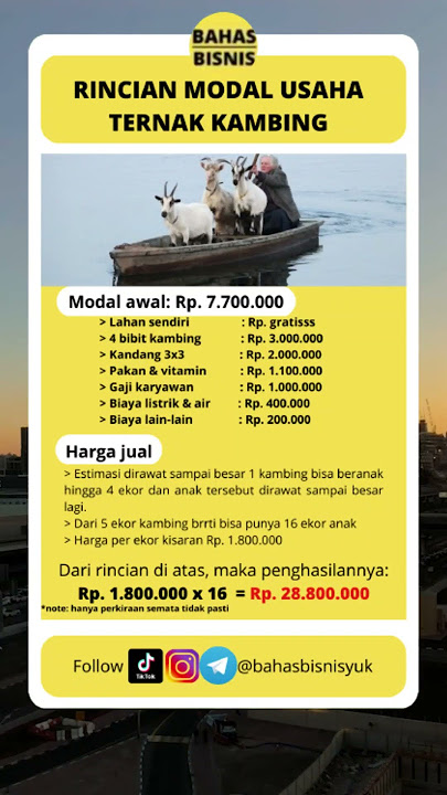 Rincian modal usaha ternak kambing