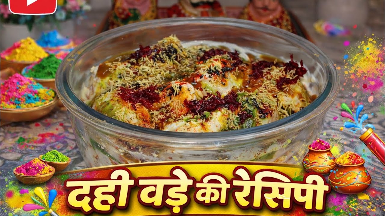 होली स्पेशल दही वड़े | रंगों जैसा स्वाद, मुँह में घुल जाने वाले सॉफ्ट बड़े 😍#DahiVada #viral #food 