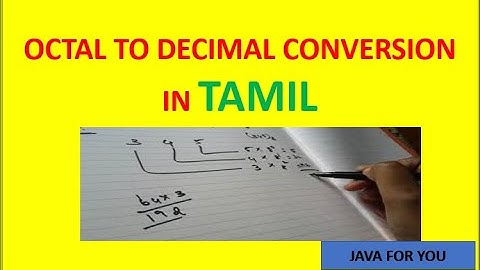 Octal to Decimal conversion example in tamil|digital electronics in tamil|number system in tamil