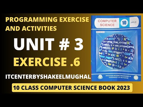 Exercise 6 I unit 3 | programming exercise | 10 class computer science book 2023.