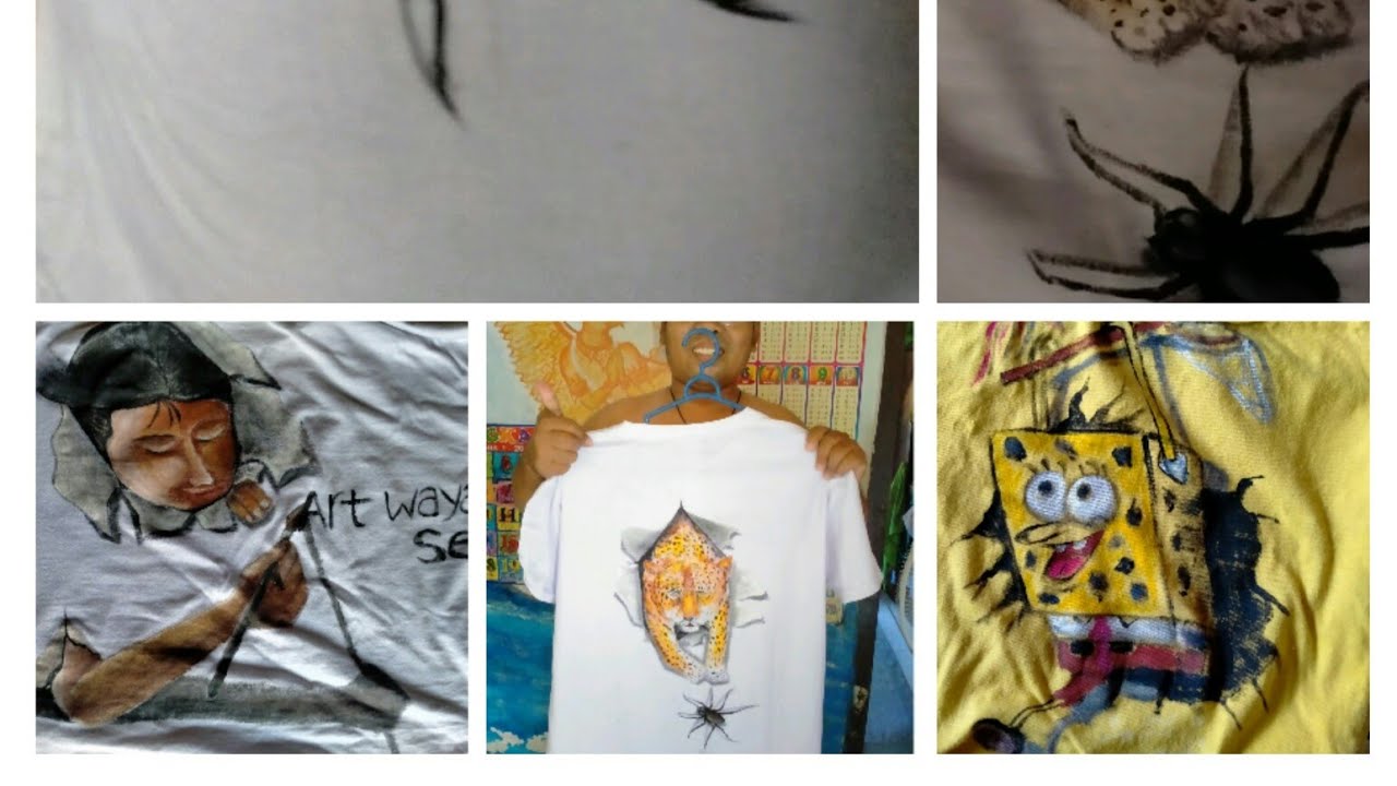 4 Lukisan di  baju  kaos t shirt  3d wow keren YouTube