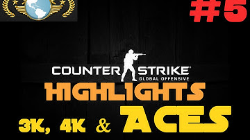 [CS:GO] Global Elite Highlights #5 - SMOKE KILLS, 3K, 4K, CLUTCHES & ACE ~ !