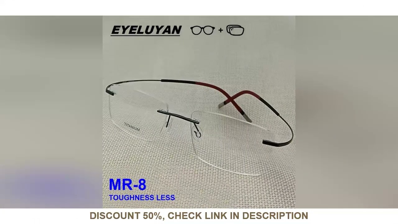 Progressive Prescription Glasses Anti Blue Light Photochromic Eyeglasses Pure Titanium Rimless Eyewe