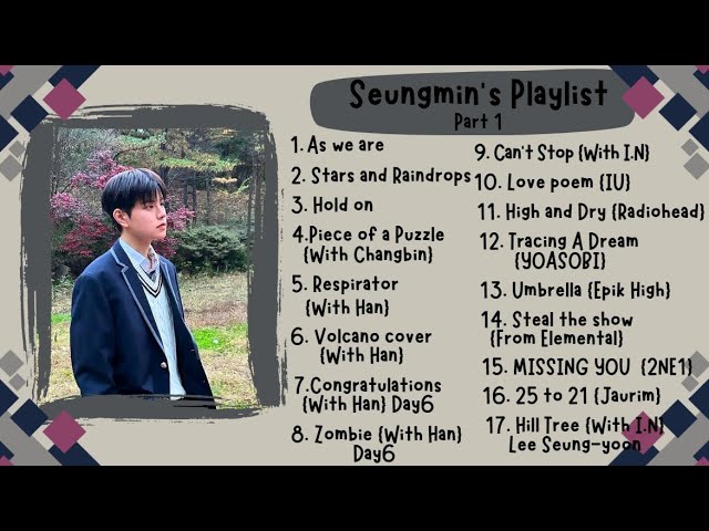 SKZ}° Seungmin's Playlist {Part 1} - YouTube