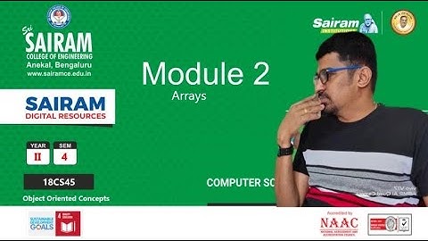 LectureVideo_18CS45_Module 2_Arrays_Reji Thomas