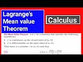 Lagrange's mean value theorem