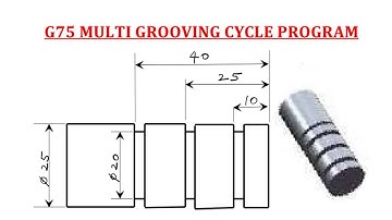 G75 Multi Grooving Canned Cycle Program / CNC Lathe Grooving Program / G75 Canned Cycle Program