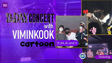 Jungkook, Jimin and Taehyung at D-Day concert/Viminkook Cartoon Drawing using Ibis paint/digital art