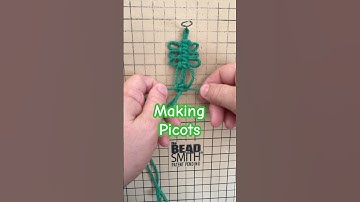 Making square knot picots 🪢#macrame