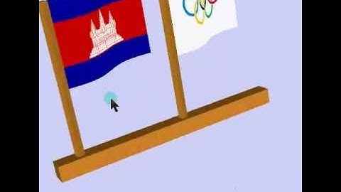 Khmer and Olympics Flag (OpenGL model)