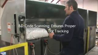 INGREDIENT SYSTEM LOT TRACKING AND LOCKING BINS WITH DUST COLLECTION HOODS