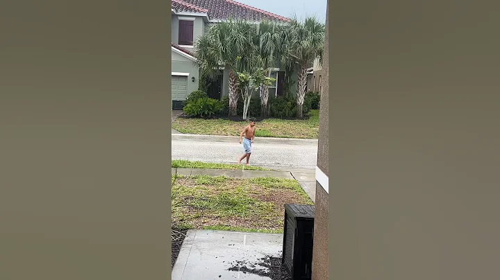 mom catches son playing under a storm #shorts