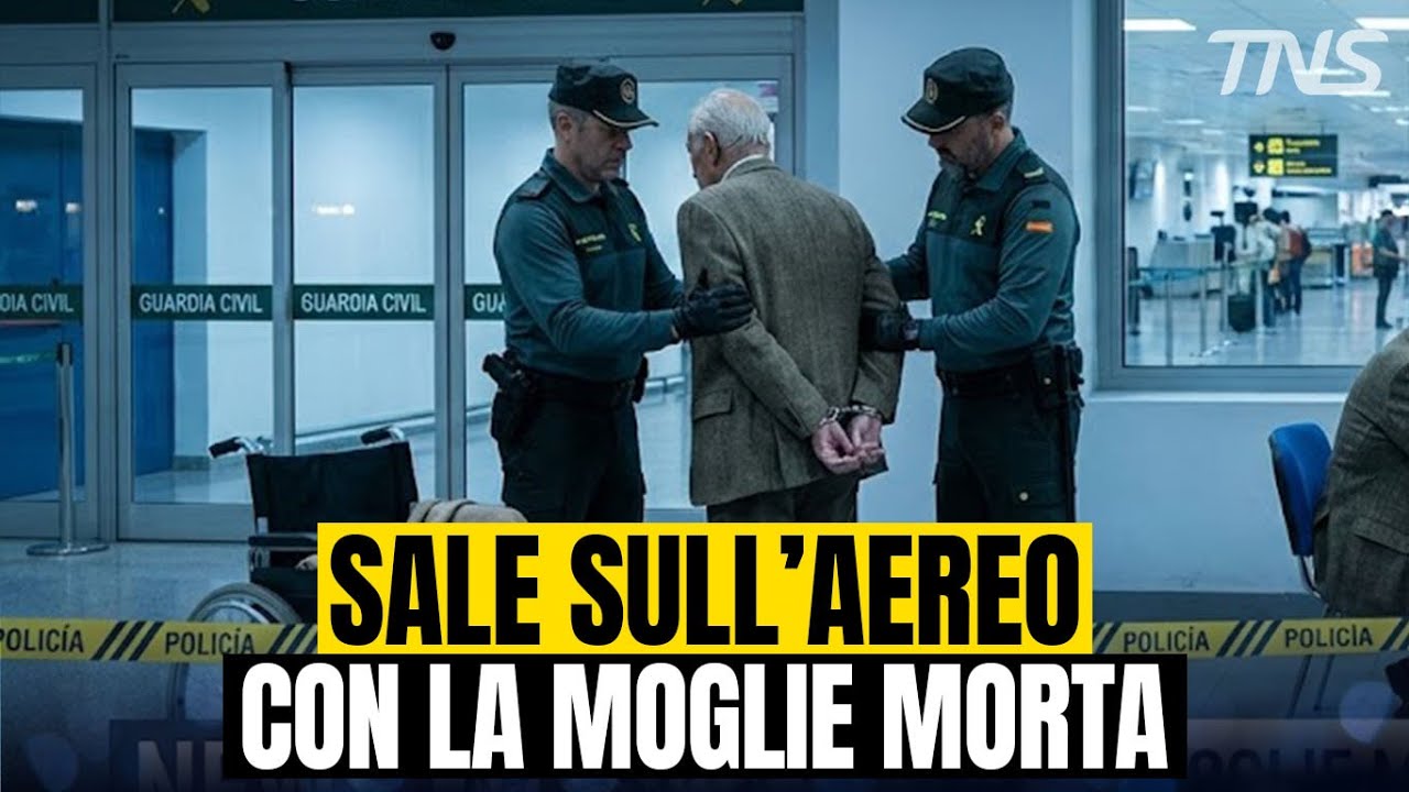 TERRORE IN AEROPORTO: Sale sull'aereo con la moglie morta in sedia a rotelle.