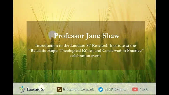 Professor Jane Shaw's introduction to the LSRI