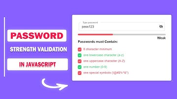 Password strength validation in javascript || Hide Show Password Toggle