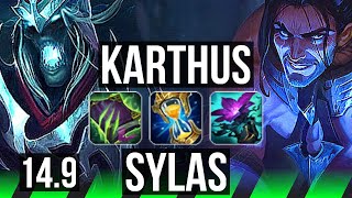 KARTHUS vs SYLAS (JGL) | 76% winrate, Legendary, 6 solo kills, 20/4/16 | NA Diamond | 14.9