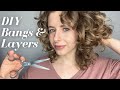 DIY CURLY HAIRCUT - I Gave Myself Curly Curtain Bangs and Round Layers | Manes by Mell Pigtails Cut