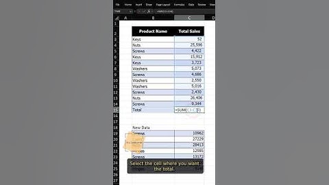 Excel SUM Formula: Auto-Update with New Rows #Shorts