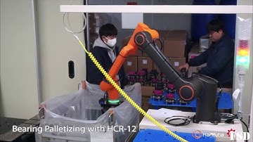 Bearing Palletizing with Hanwha HCR-12 Cobot