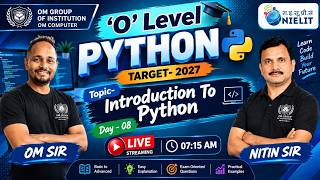 Information #python Introduction to Python | O Level | Day-08 By NItin Sir Guide