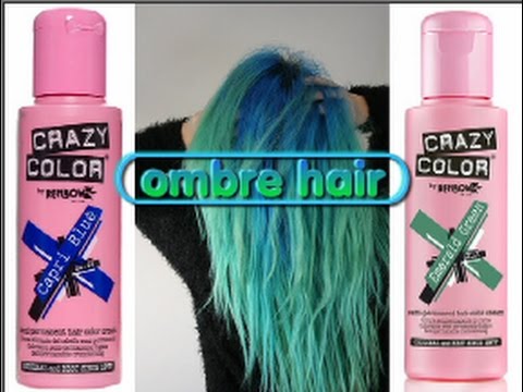 Blue Green Ombre Hair Crazy Color Youtube