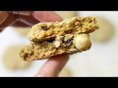 Vegan Macadamia, Morello Cherry, Dark Chocolate Chip & Oat Cookies | Quick & Tasty