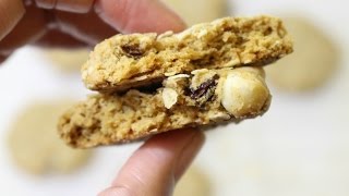 Macadamia, Morello Cherry, Dark Chocolate Chip & Oat Cookies