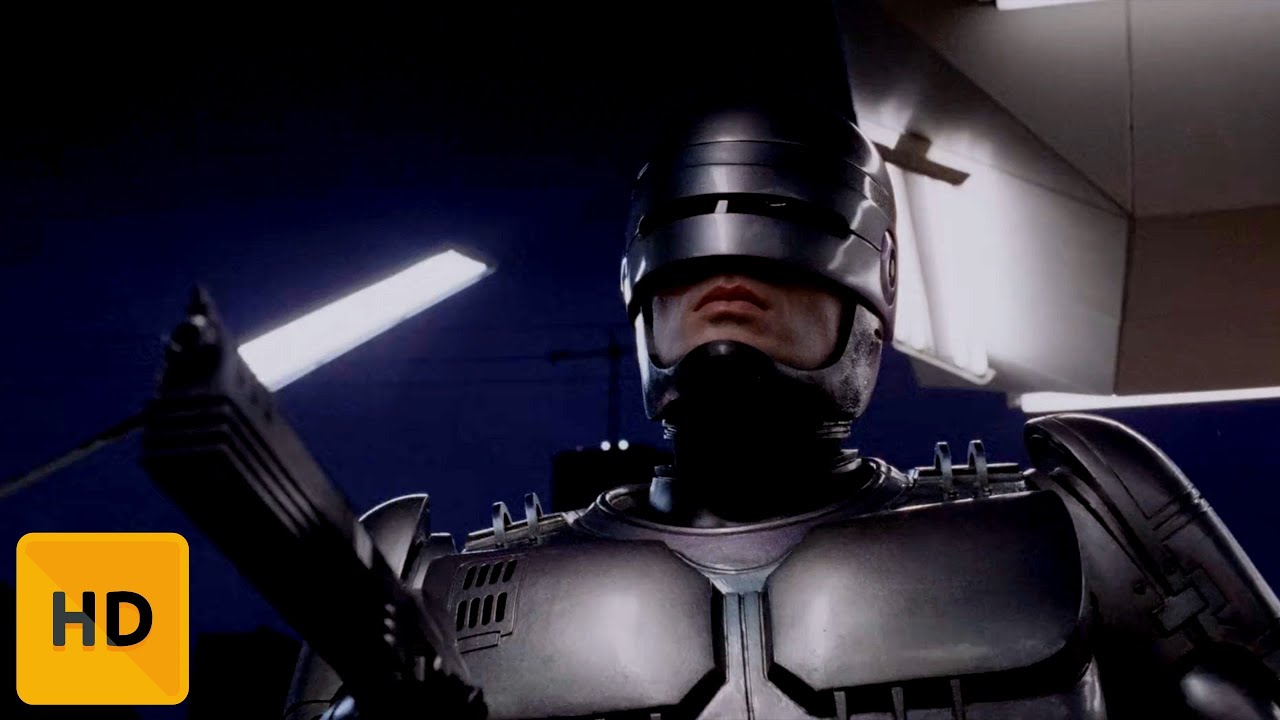 Робокоп / RoboCop (1987) Робокоп встречает своего убийцу на заправке.
