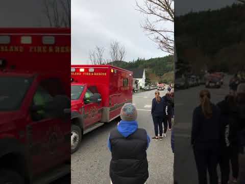 Orcas island high school bus team after win the state championship!!! 2021