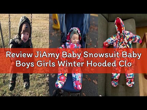 Review JiAmy Baby Snowsuit Baby Boys Girls Winter Hooded Clothes with Gloves Booties Toddler Cotton