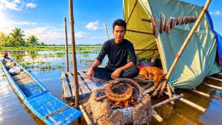 Camping during the flood | Catch and cook what I catch