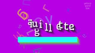 HOW TO SAY AIGUILLETTE?