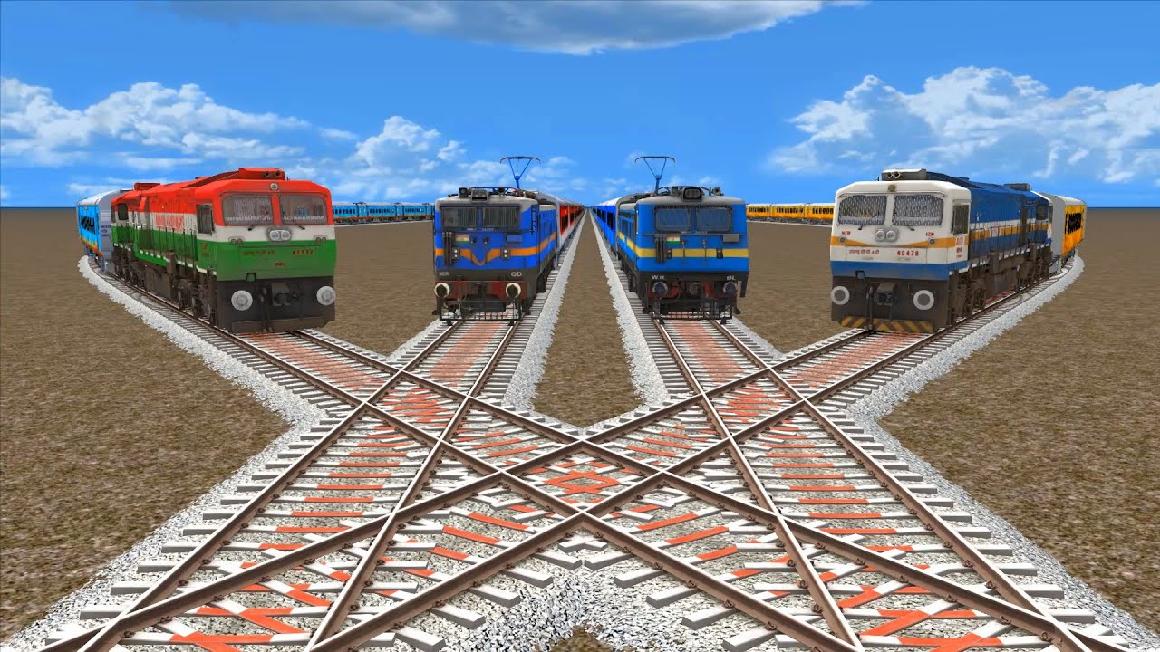 4 Trains Crisscrossed-3D Train-Indian Railways | Animate Train Video ...