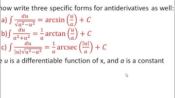5 8 Inverse Trigonometric Integrals A