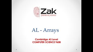 AS Arrays  - Part 1/2 (Explanation & Linear Search) | AS Level | By Zak
